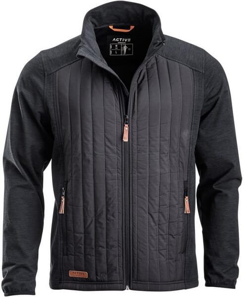 Vyriška hibridinė fliso striukė, anglies, dydis 2XL, KW506401911060
