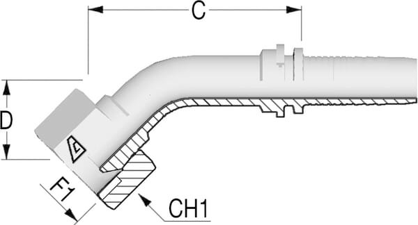 Įdėklas DN10–3/8 BSP 45° PFN10645 - Image 3