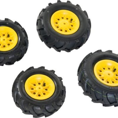 Pneumatinių ratų komplektas 95 × 260 / 110 × 325 mm, geltonas, Rolly Toys R40986