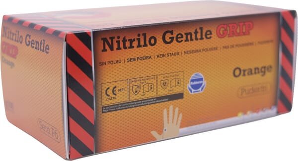 Vienkartinės nitrilinės pirštinės Gentle Grip, oranžinės, dydis XXL, 90 vnt., RX84ORGDPXXL - Image 7
