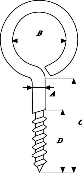 Sraigtas su ąsele 5.3x50 mm apvalia galvute Kramp SG5020E - Image 3