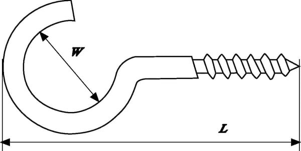 Įsukamas kabliukas 3.5x50 mm apvalia galvute Kramp SH050E - Image 2