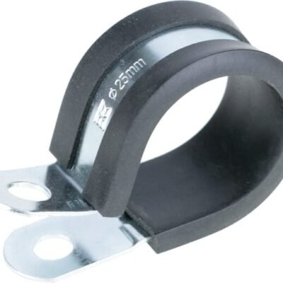 Vamzdžio apkaba 25mm metalinė su guminiu įdėklu SMSL25