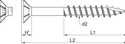 Medvaržtis plokštėms 6x45mm TX30, įleidžiama galvutė, Kramp SPT645P100