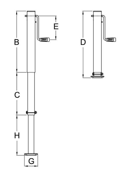 Atraminės kojos šoninė rankena 70x635mm STRDG6003SFW - Image 2