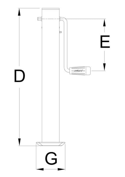 Atraminės kojos šoninė rankena 70x555mm STRDG600W - Image 2