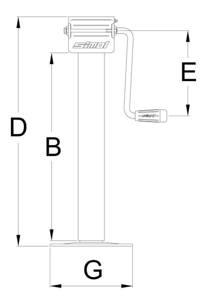 Atraminės kojos šoninė rankena 70x605mm STRDG701 - Image 2