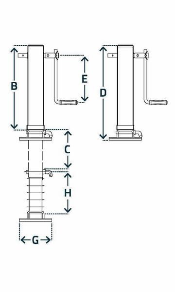Atraminės kojos šoninė rankena 80x685mm STRDG7063SF - Image 2