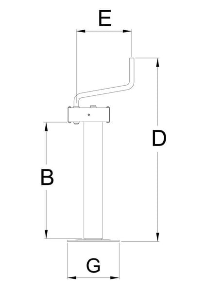 Atraminės kojos horizontali rankena 80x777mm STRPR695 - Image 2