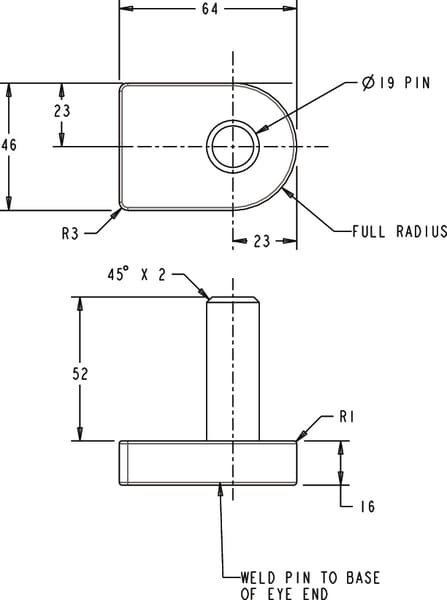 Vartų kabliukas 3/4" kaiščiui TO8252B - Image 2