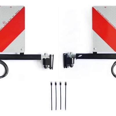Gabarito pločio įspėjamųjų ženklų komplektas, greito keitimo teleskopinis laikiklis su įtraukimu, gabaritinis žibintas 12/24V (Aspöck jungtys) V304LEDKR