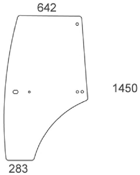 Kairysis durų stiklas VA431589N