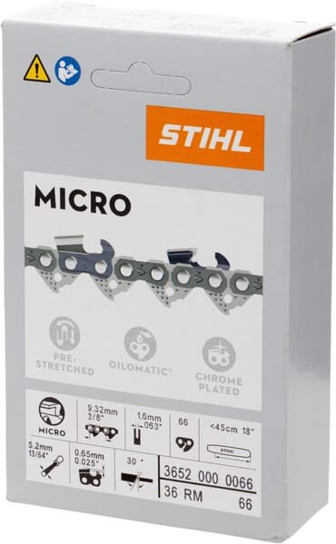 Pjovimo grandinė Stihl 36 RM Rapid Micro, 3/8 col., 1.6 mm, 66 nareliai (36520000066)