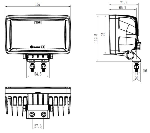 LED darbinis žibintas 40 W, 5600 lm Universal, Case IH 12, 24 V, 157 mm, 117 mm, OEM 1328615C1 – LA10630 - Image 2