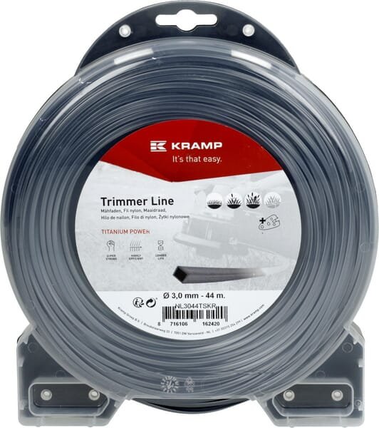 Trimmer line diameter 3mm 44m kvadratinis Titanium Power grey Kramp NL3044TSKR - Image 3