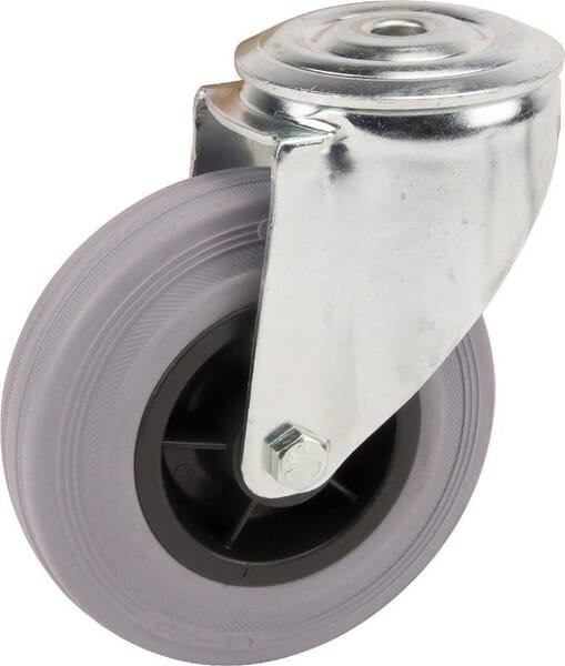 Pasukamas ratukas, Tente, guminis ratas, Ø 100x35 mm, su vieno varžto tvirtinimu, apkrova 75 kg – 3470PIR100P3013 - Image 2