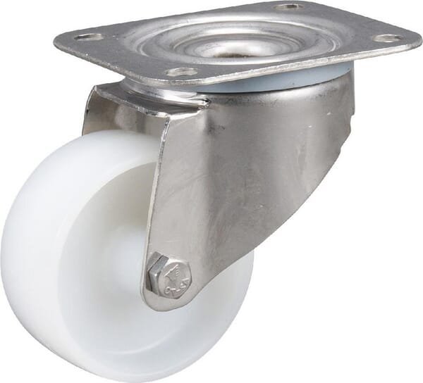 Pasukamas ratukas, poliamidinis, 80x34 mm, nerūdijantis plienas, plokštės tvirtinimas: 105x85 mm, apkrova 200 kg, Tente – 8470UOO080P62 - Image 3
