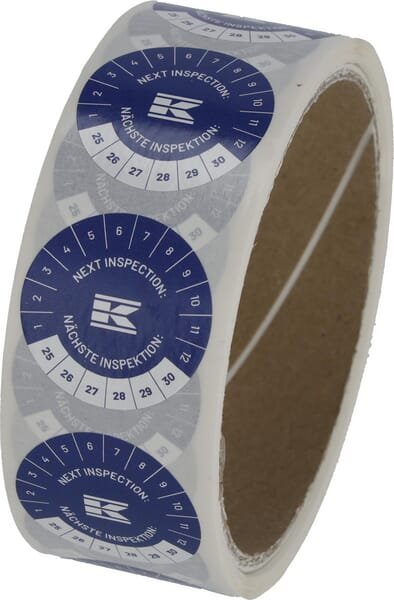 Lipdukų ritinys "patikra galioja iki" EN+DE, mėlynas Kramp KEC1ED - Image 2